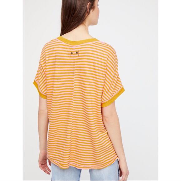Free People Striped Take Me Tee XS - Picture 2 of 7